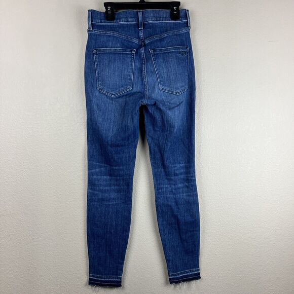 Ayr Jeans Women‎ 26 The Riser Medium Wash High Rise Skinny Jeans Raw Hem - Picture 6 of 14